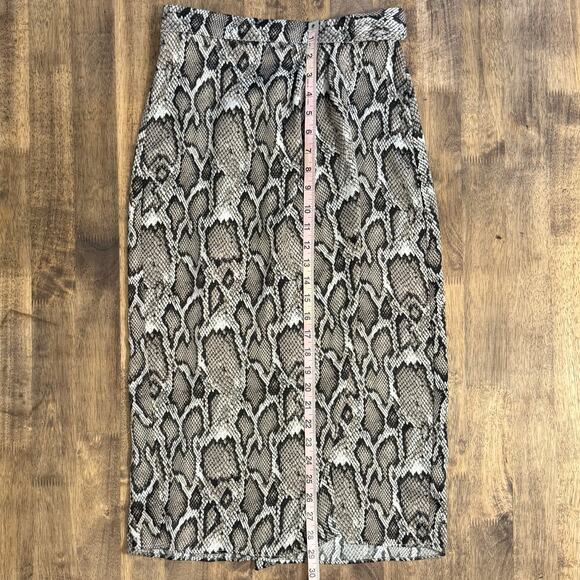 AFRM Skirt Snakeskin Print Wrap Midi Tie Edgy Bold Glam Punk Women’s Size Small - Picture 6 of 10